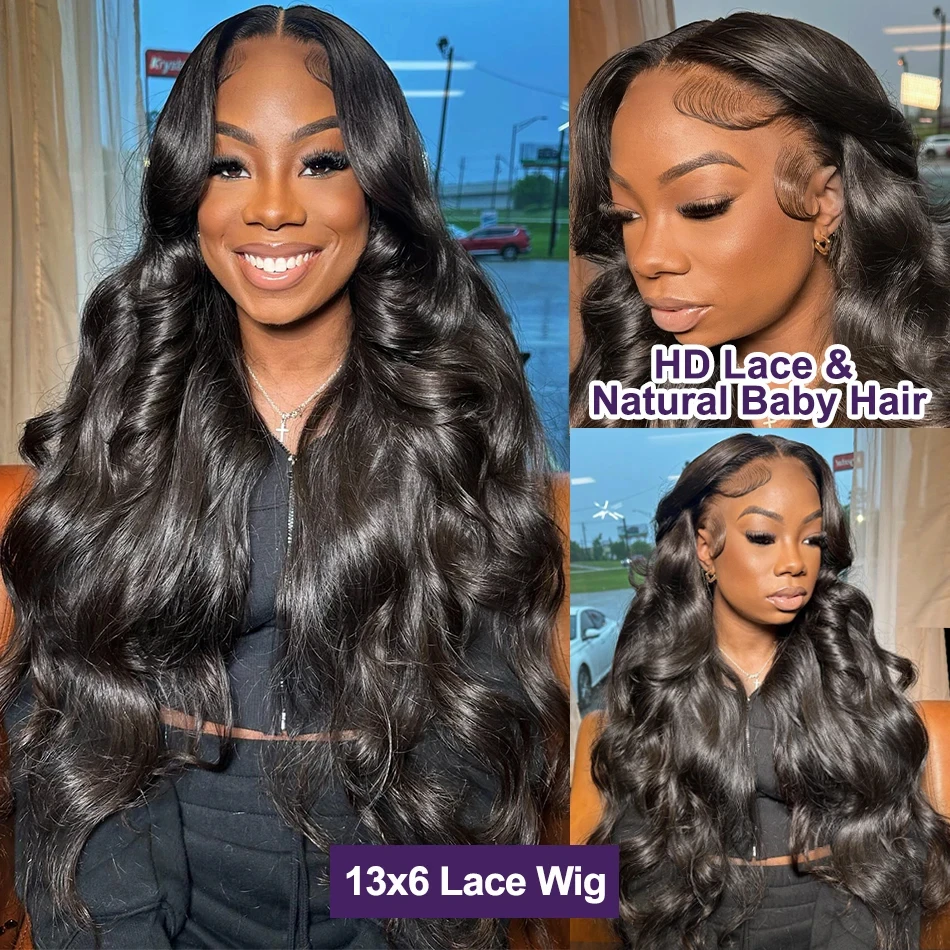 30Inch Body Wave Lace Front Wig Indian Human Hair 13x4 13x6 Transparent Lace Frontal Wigs Pre Plucked Bleached Knots JARIN