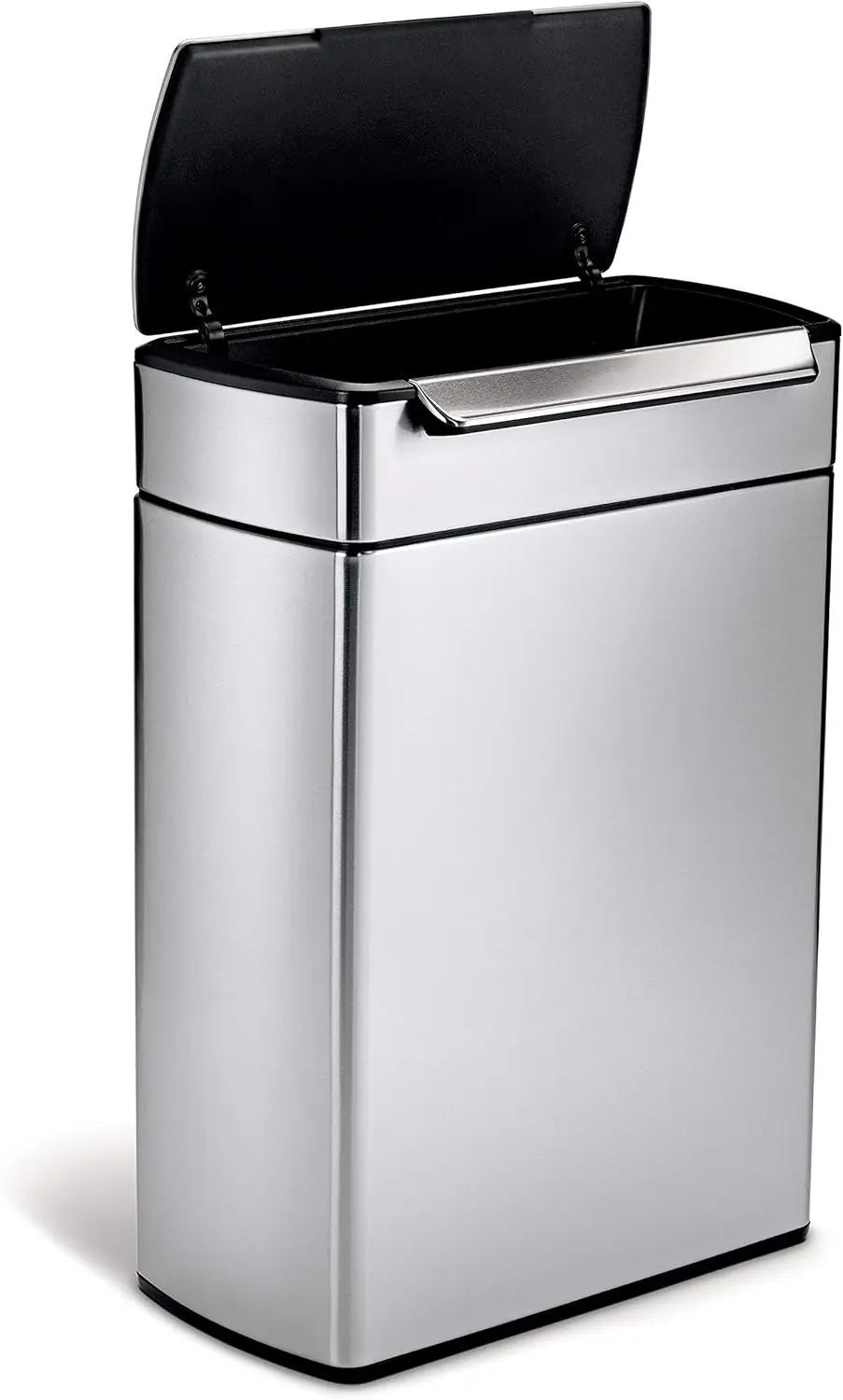 48 Liter / 12.7 Gallon Touch-Bar Dual Compartment Kitchen Recycling Trash Can, Brushed Stainless Steel