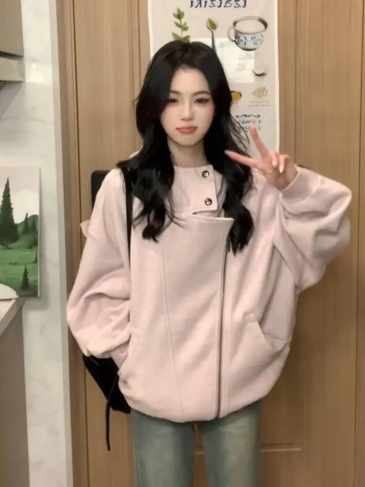 

american style high street vintage outwear coat woman winter korean fashion retro jacket design hooded warm long sleeve coat