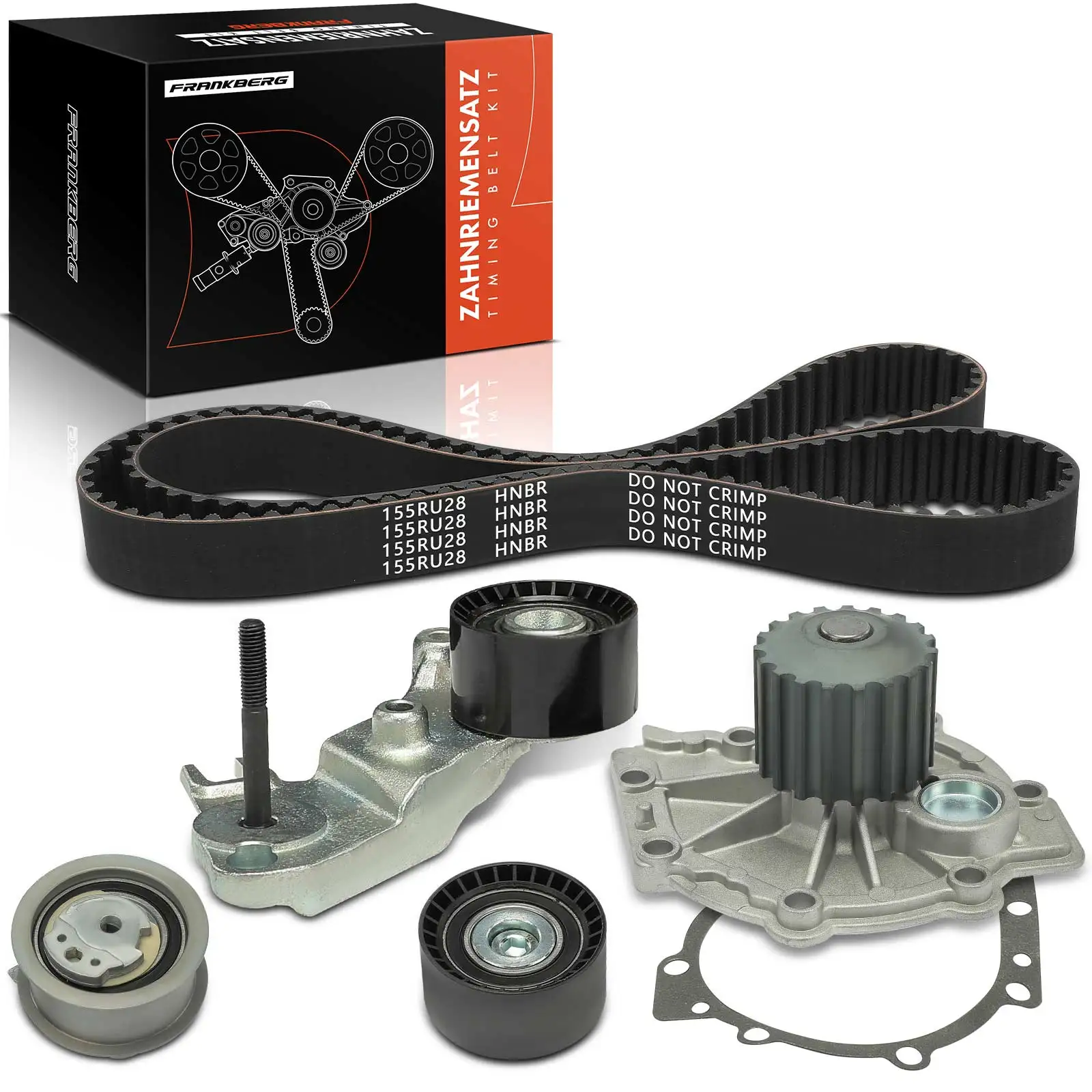 Frankberg 1x Distributieriemset waterpomp voor Volvo S60 II S90 II V40 V60 I XC40 7883-13314 KP15686XS-1 KP17PK1570