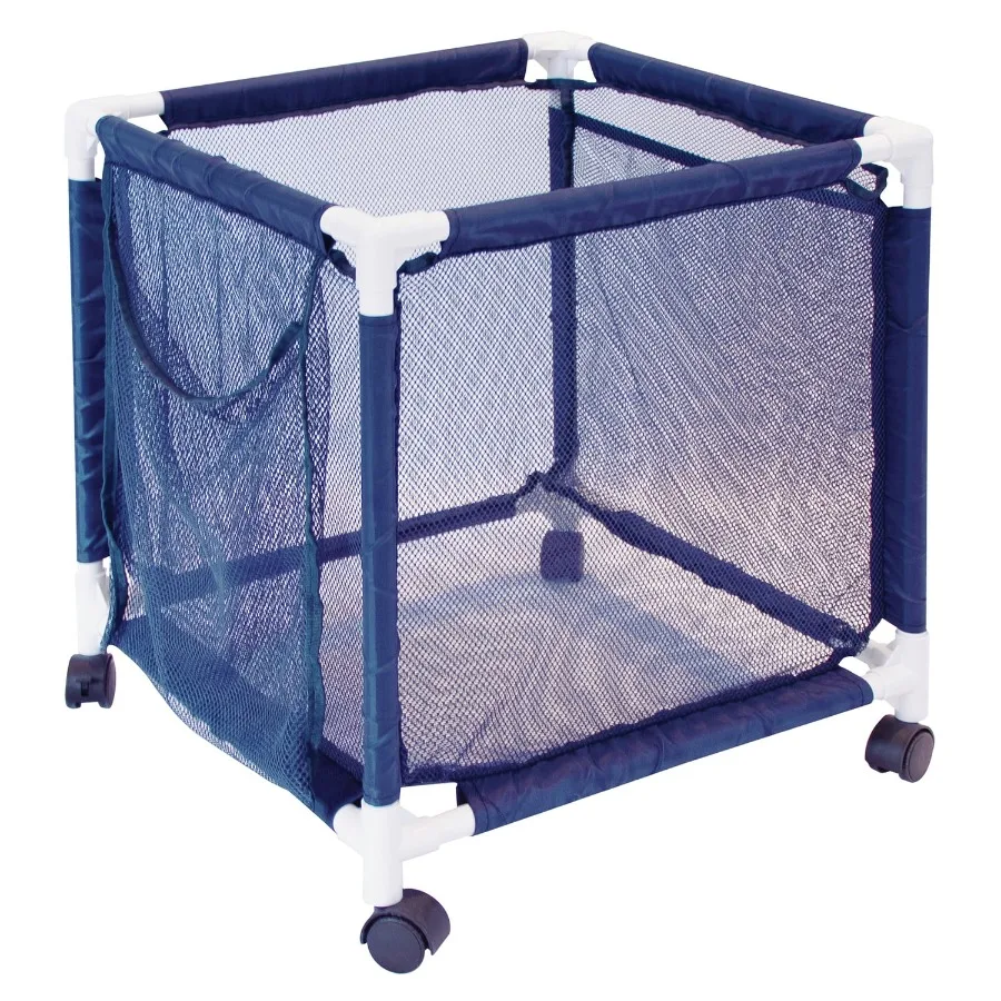 

Pool Storage Organizer Mesh Rolling Pool Equipment Bin for Easy Transport and Quick Drying, Mini Size, Blue, Durable Lightweigh