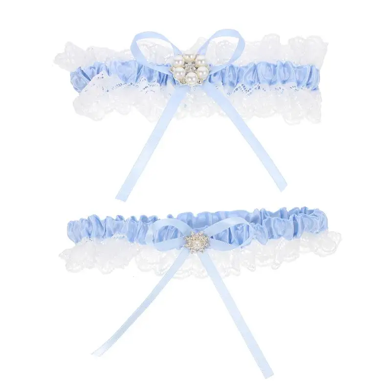 

1 Set Bowknot Bride Leg Garters Lace Bowknot Bands Prom Suits For Prom European American Bowknot Leg Bands