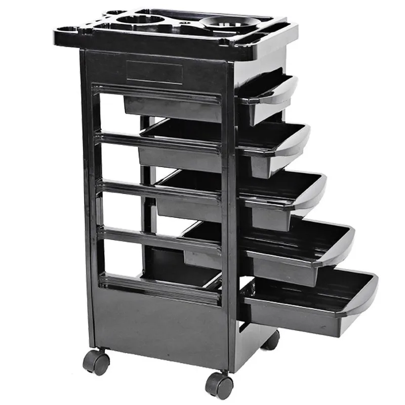 Hairdressing cart Five-layer hair coloring bowl and hair dryer seat 360 degrees, rotating storage, mobile push PP material