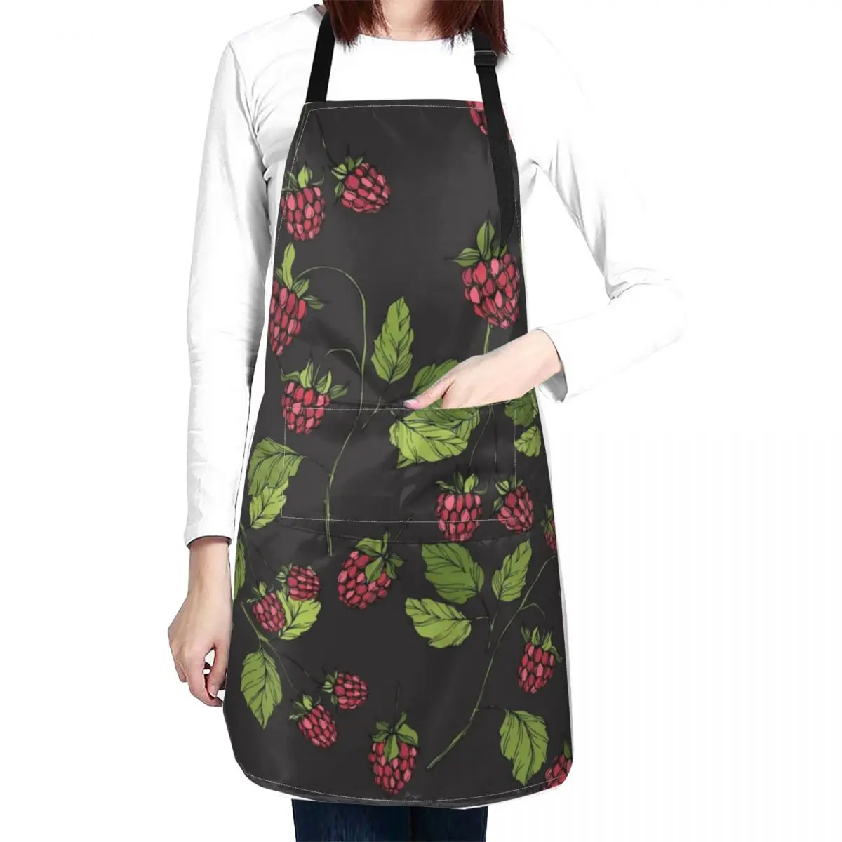 Vintage raspberries raspberries raspberry illustration raspberry pattern summer fruit fruit pattern fruit illustration vin Apron