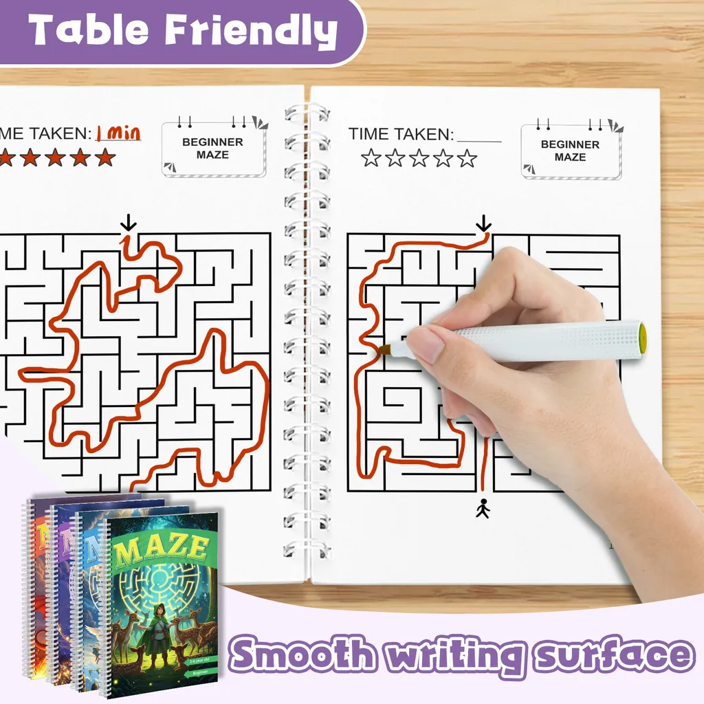 Early Education Maze – 3rd Edition, Set 10| Beginner → Challenge Logic Puzzle Workbooks • Improve Focus, Fine Motor Skills