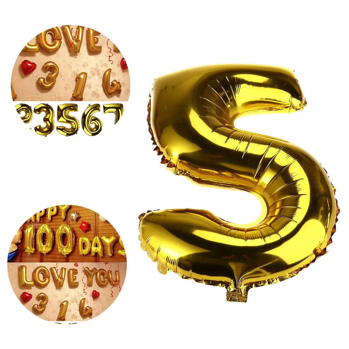 2 Premium Number Balloons 32 Inch Thickened Foil Birthday Wedding Anniversary Decoration Helium Reusable Sealed Colorful