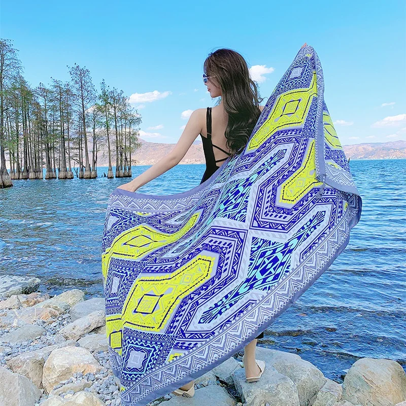 28 estilos 90x180cm viaje playa protector solar bufanda Bikini chal grande Sarong bufanda envolvente mujeres traje de baño brasileño cubierta de baño