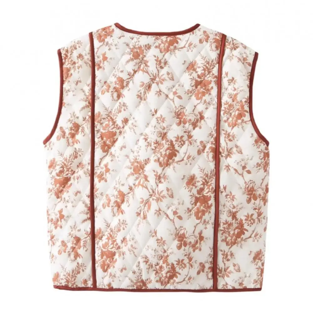 Gilet multicolore à imprimé floral pour femme, simple boutonnage, col en V, chemise décontractée, streetwear à la maison pour femme