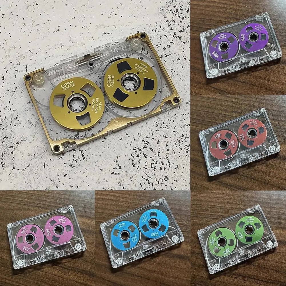 6 Colors Homemade Retro 50 Min Classic 3 Window Reel To Reel Metal Blank Cassette Tape Audio Tape