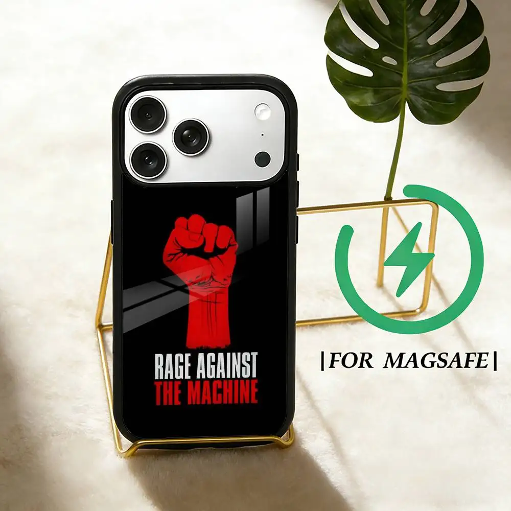 Rock Band R-Rage Against the M-Machine Phone Case For iPhone 17 16 15 14 13 12  Pro Max Plus for Magsafe Wireless Magnetic Cover