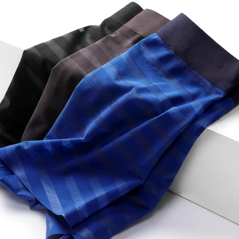 ملابس داخلية للرجال الرجال الحرير الجليد الصيف رقيقة سراويل بوكسر دون أثر مشروط أربعة زوايا تنفس مضاد للجراثيم السراويل رئيس ti #3