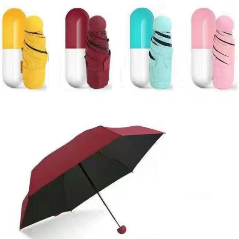 

Capsule Case Umbrella Ultra Light Mini Folding Umbrella Compact Pocket Umbrella Windproof Rain Sun Umbrellas