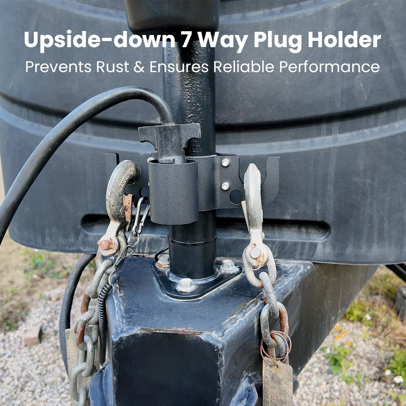 

Trailer Towing Chain Organizer Trailer Chain Holder and 7-Way Plug Organizer- Heavy Duty RV Accessories Must Have for Outside