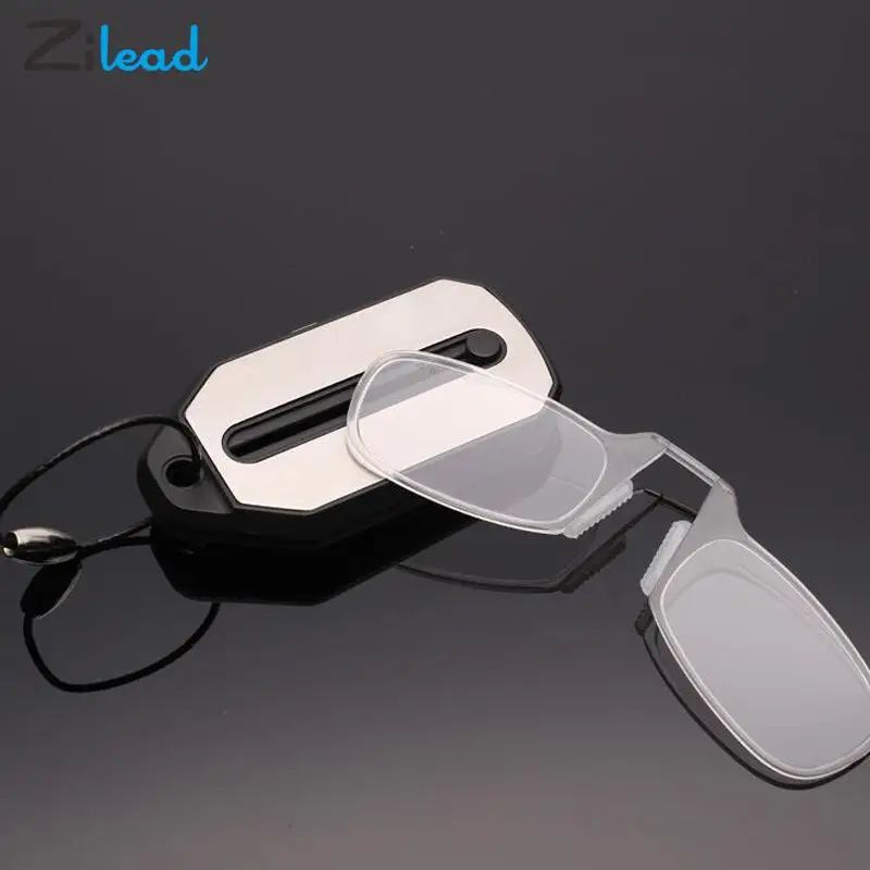 

Zilead Nose Clip-on Reading Glasses Folding Legless Ultralight Hyperopia Eyewear Men Women Mini Presbyopic Keychain Eyeglasses