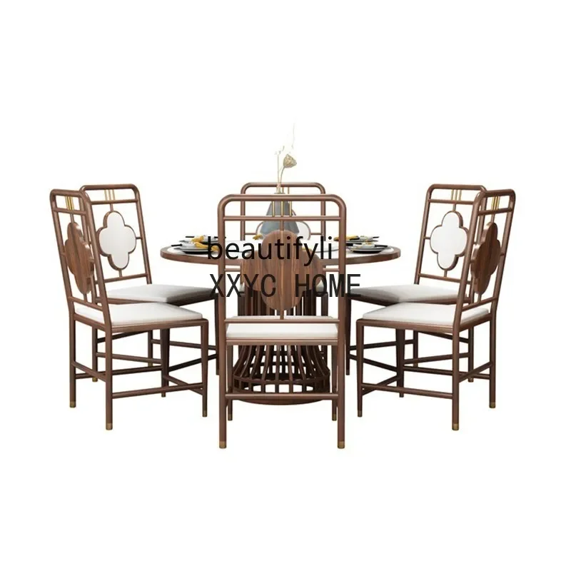 

Деревянные круглые обеденные столы и стулья Ugyen, современный домашний мраморный стол, обеденный стол