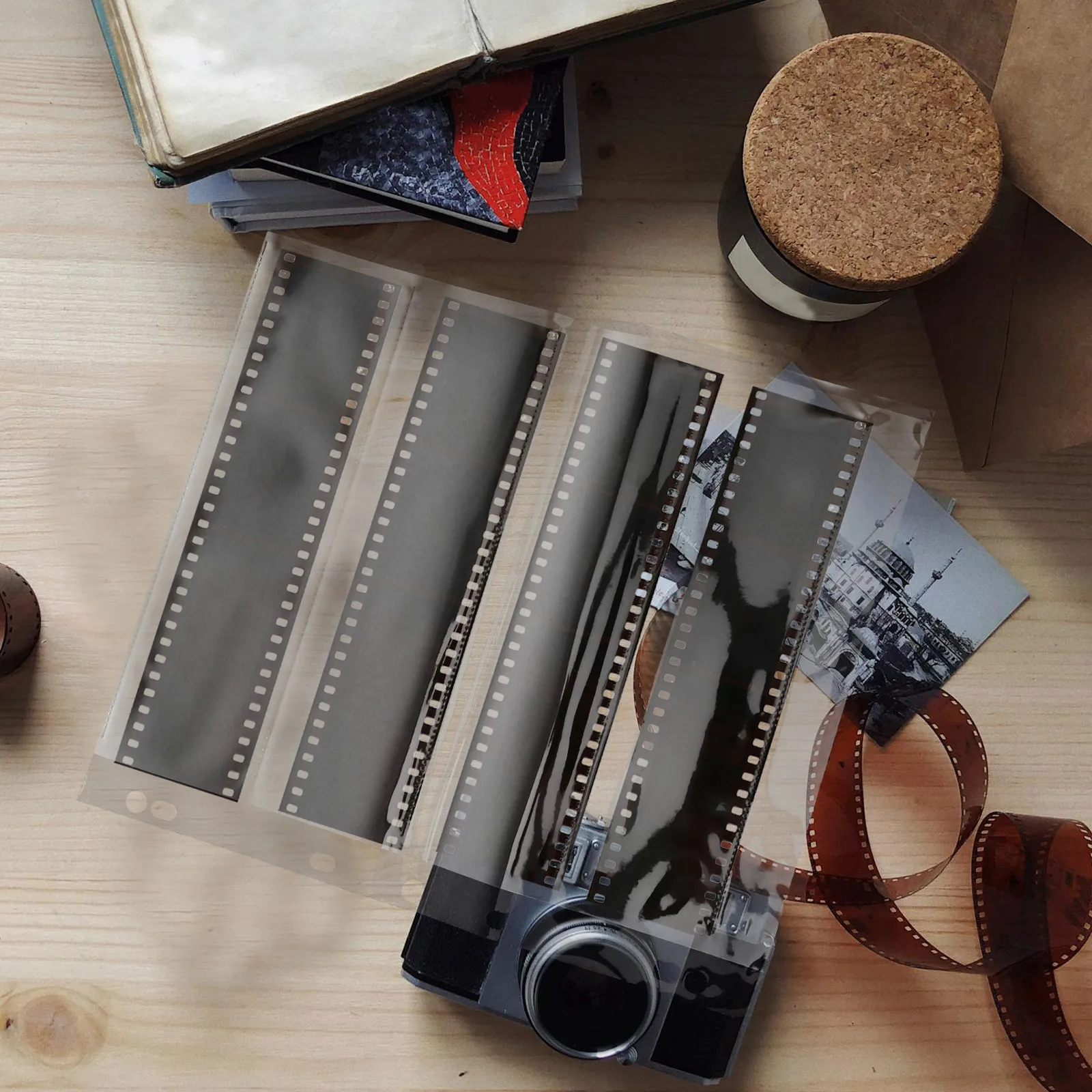 10 Buah Kantong Film Negatif, Halaman Penyimpanan Film Datar untuk Mengatur Slide dan Negatif, Set Pelindung Foto Arsip