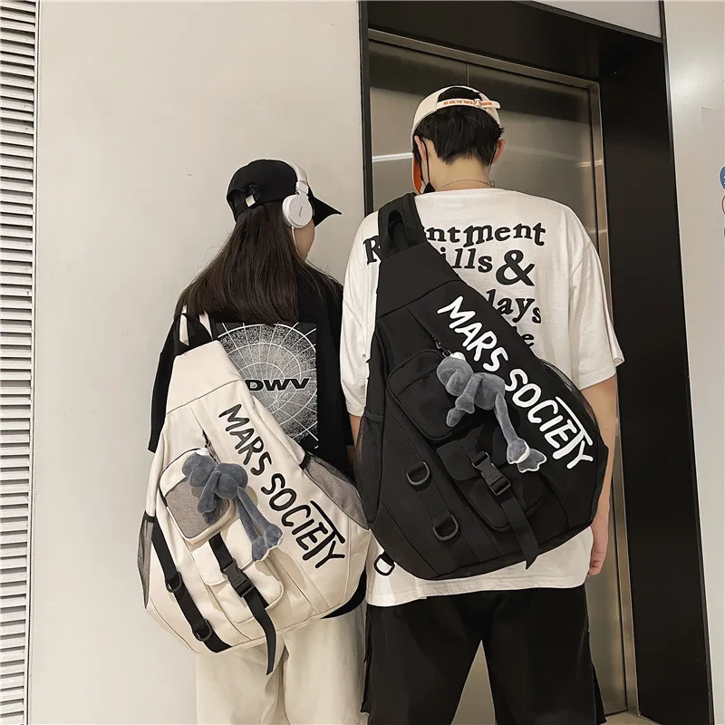 Korean Trend Men\'s Messenger Shoulder Bag Sports Travel Large Capacity Backpack Female Students Crossbody Chest Casual Bag bolso