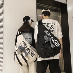 Korean Trend Men's Messenger Shoulder Bag Sports Travel Large Capacity Backpack Female Students Crossbody Chest Casual Bag bolso