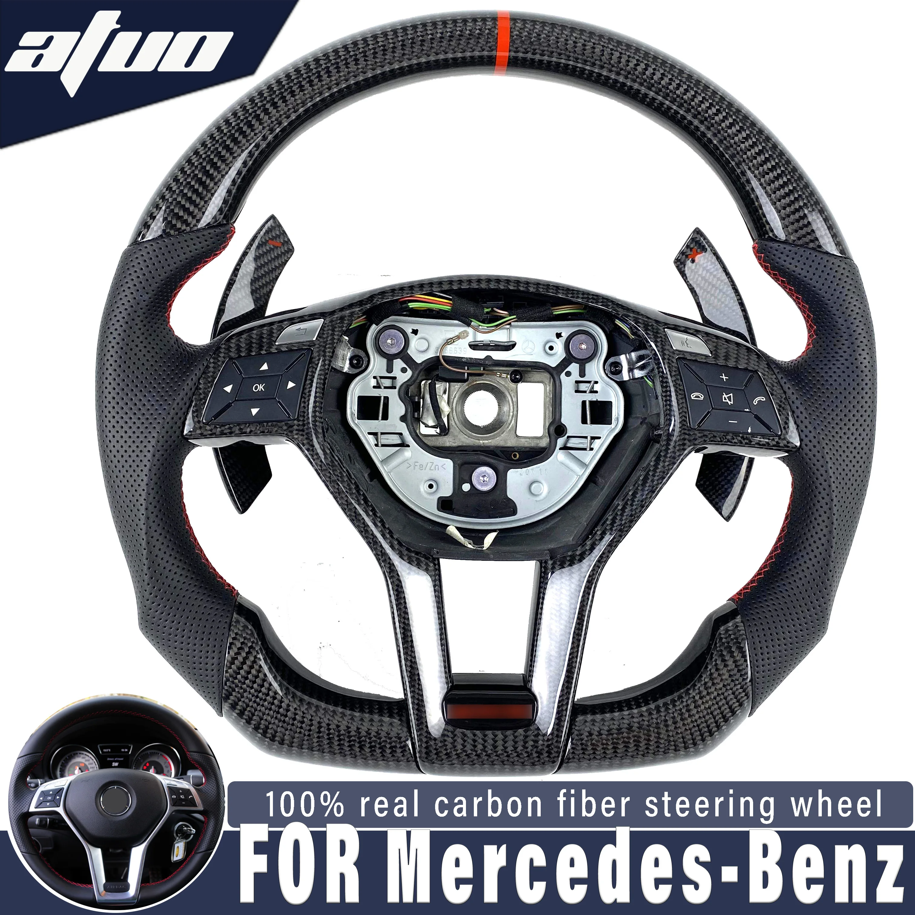 For Mercedes Benz 2010 2011 2012 2013 CLS W176 GLA CLA GLC A B C E-Class GLK M W204 AMG custom carbon fiber steering wheel