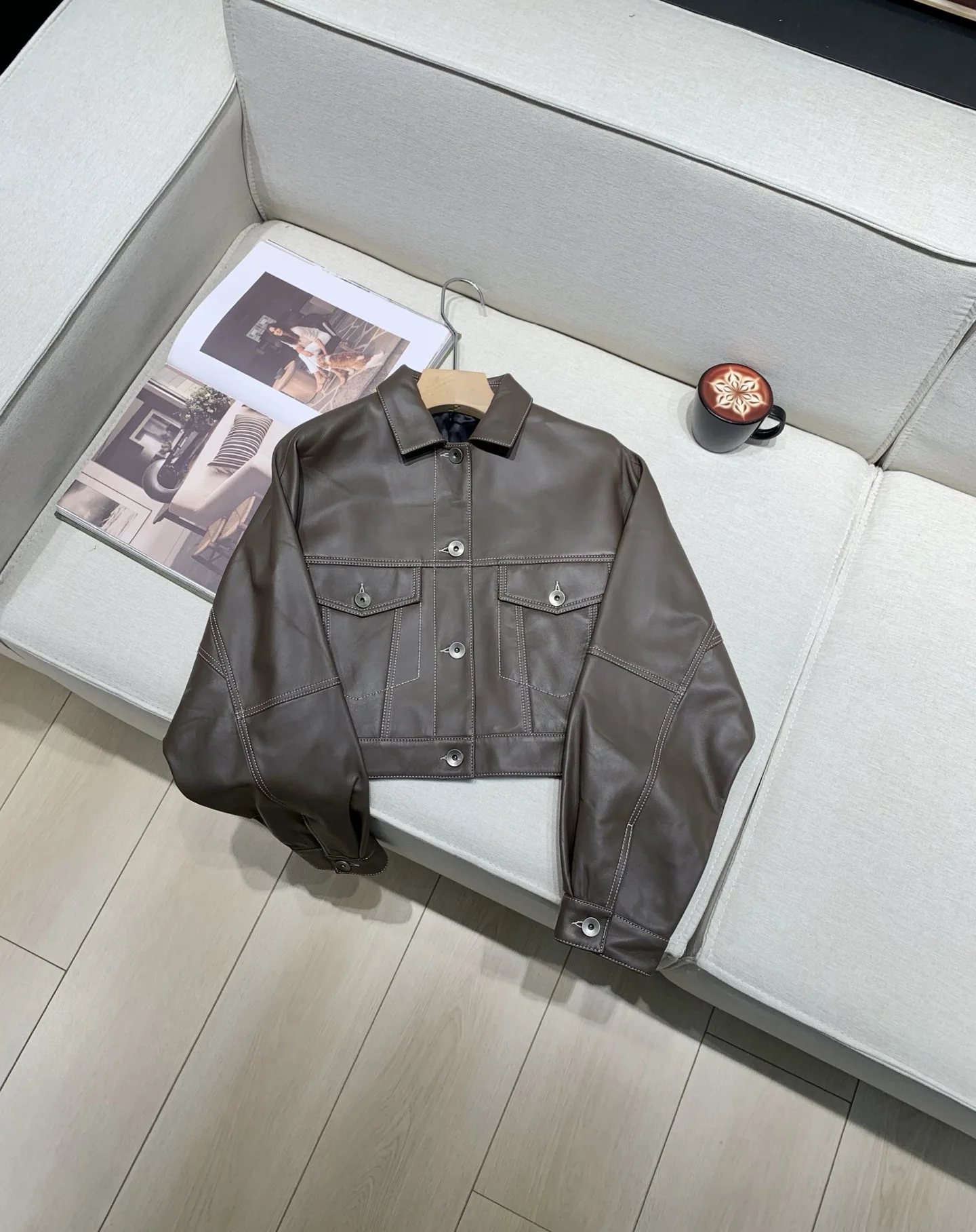 High Quality Women's Sheepskin Jacket Turn-down Collar Single Breasted Long Sleeve Fashion Ladies Coat view 4