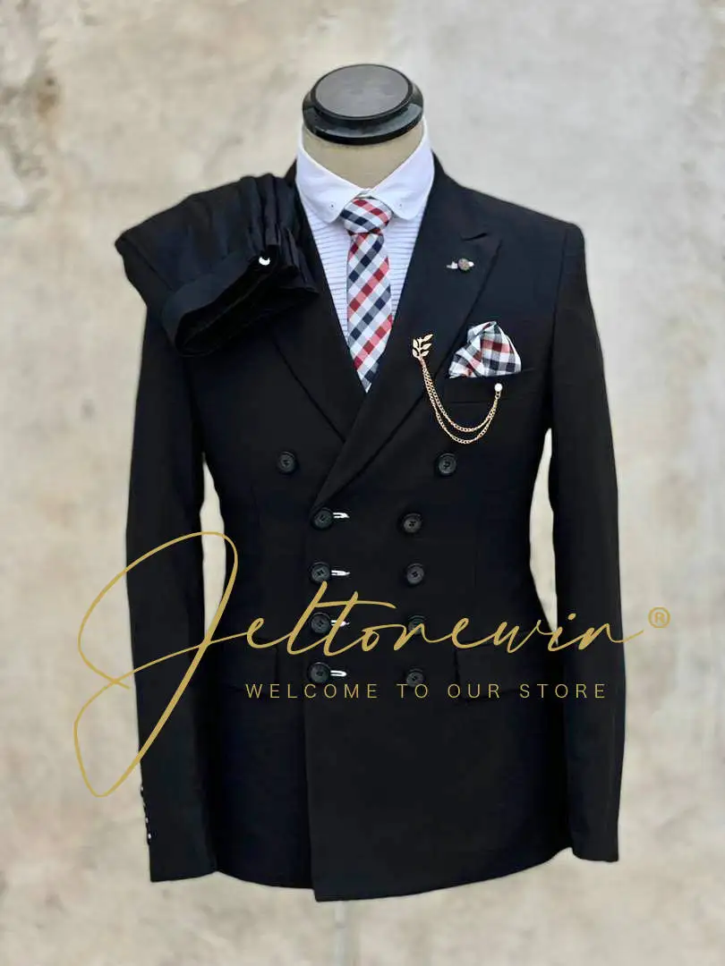 

Men's Suit 2 Pieces Formal Business Notch Lapel Tuxedos Groomsmen Suit Set For Wedding Suits For Men Blazer Pants Costume Homme