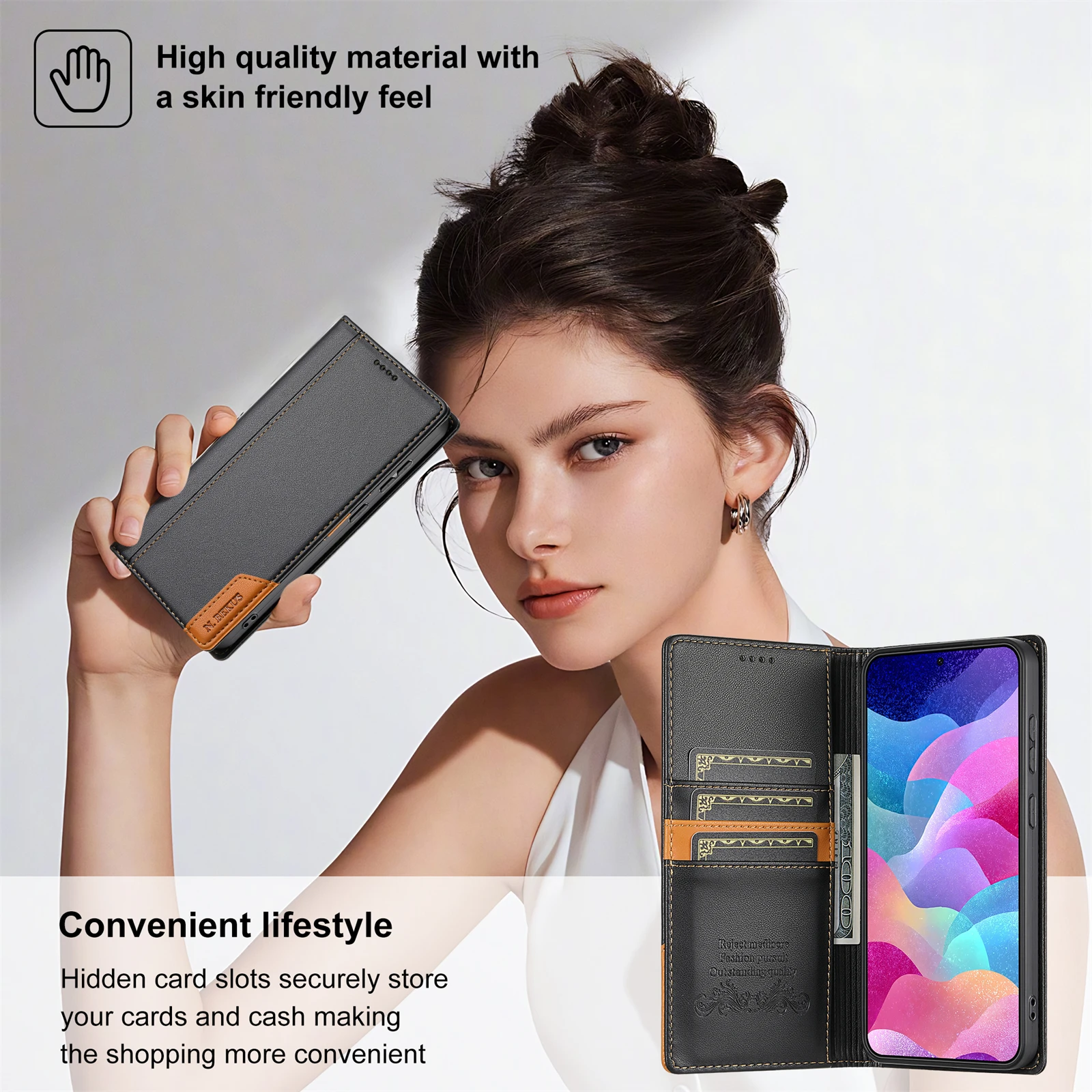 Business Leather Case For Samsung Galaxy A17 A37 A57 A16 A36 A56 A26 A07 A55 A35 A15 A54 A34 A14 A53 A33 A13 Flip Wallet Cover