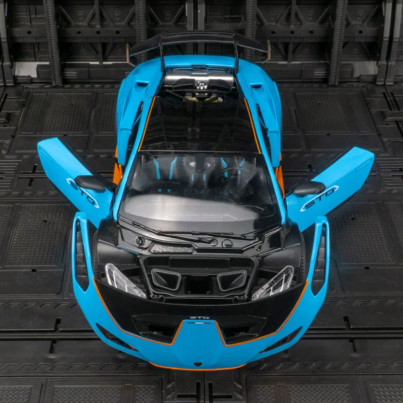 

Растар 1:18 моделирование раллийного автомобиля из сплава Lamborghini Huracan STO, двери и капот можно открыть, украшения для коллекции