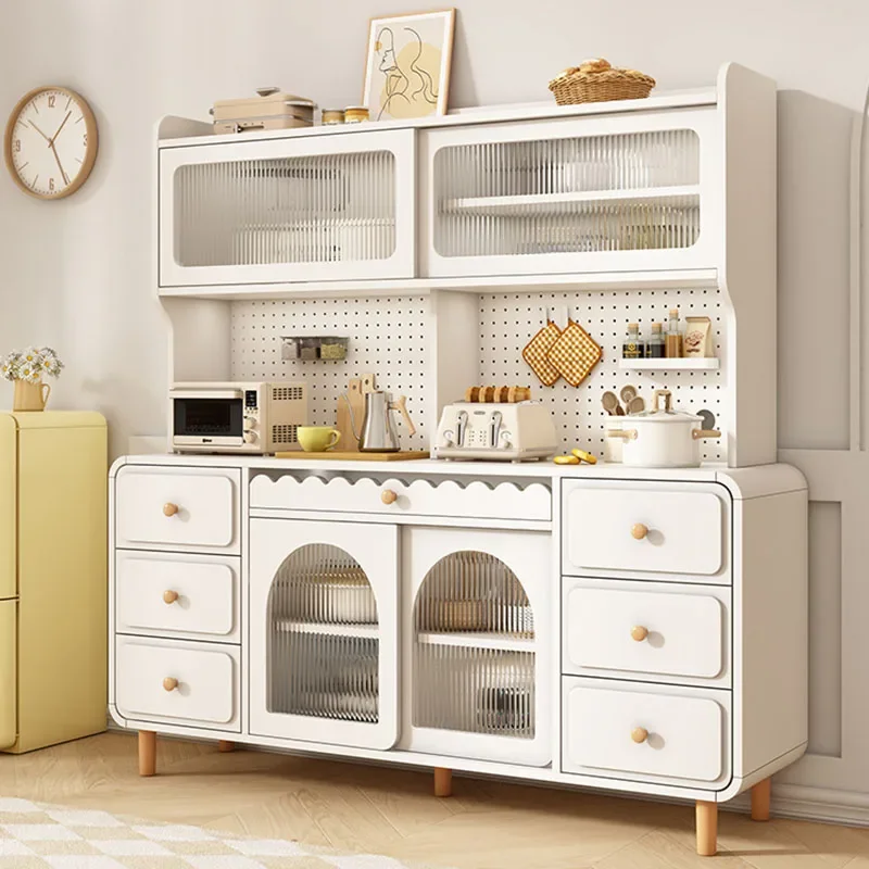 

French Wall Living Room Cabinet Kitchen Storage Living Room Luxury Tv Cabinet Designer Rounded Corners Buffet Cabinet Bedroom