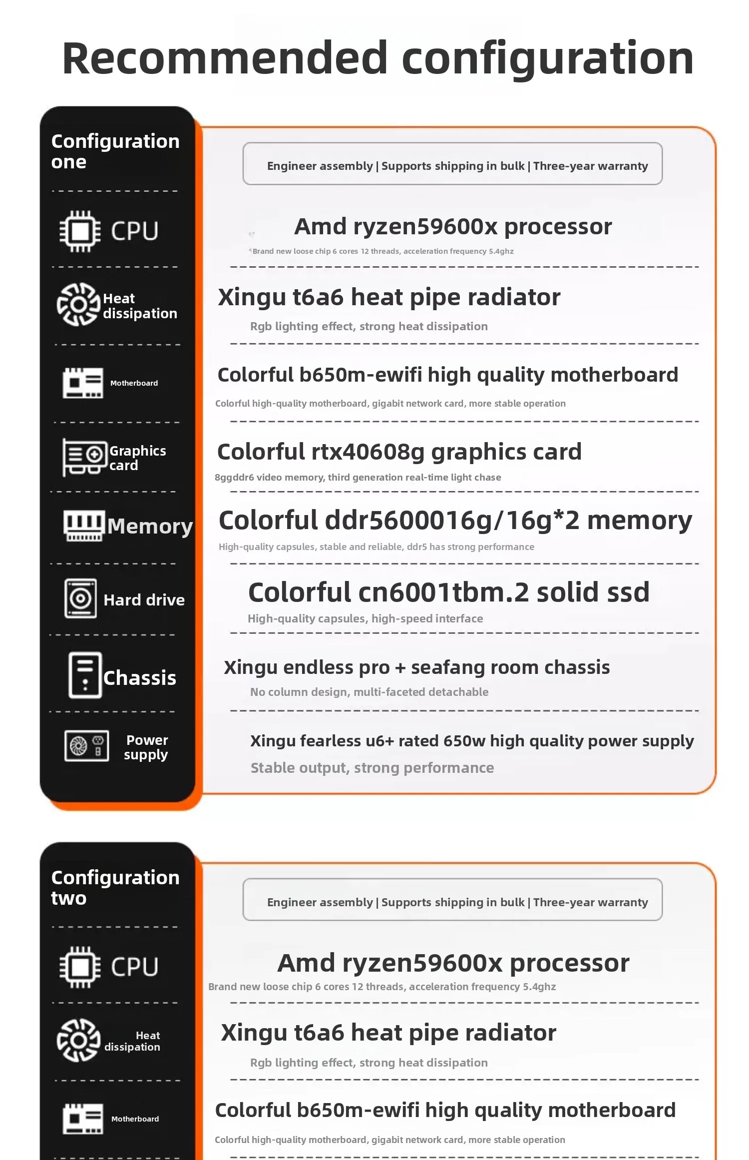Host 9600x 9700x rxt5060ti 5080 5070Ti 4060 8G deck computer desktop game machine - Image 6