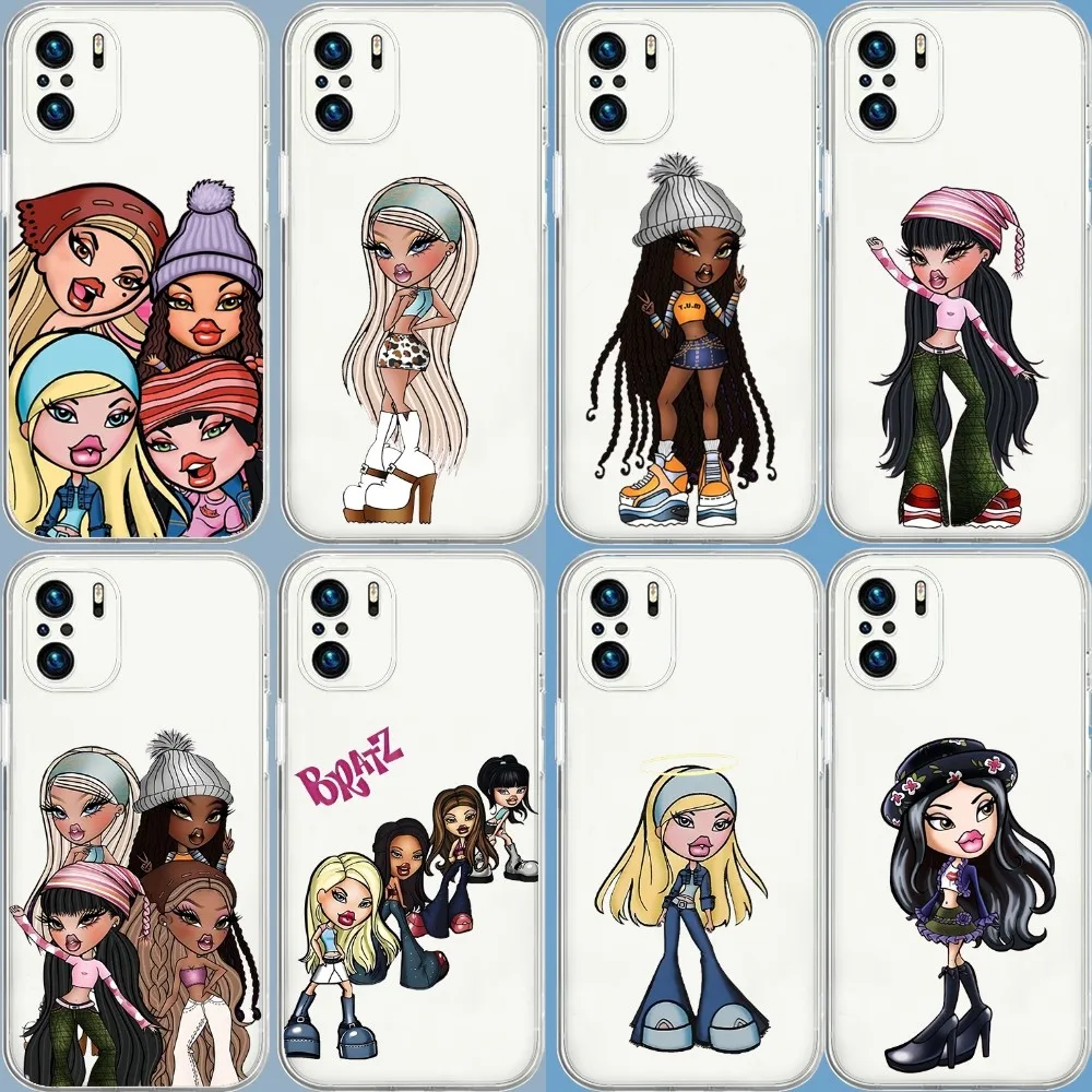 B-Bratz Girls Phone Case For Xiaomi 11 Redmi Note 11 5G 8T 9A 9 10T Note8Pro Note9 12SUltra Transparent Case