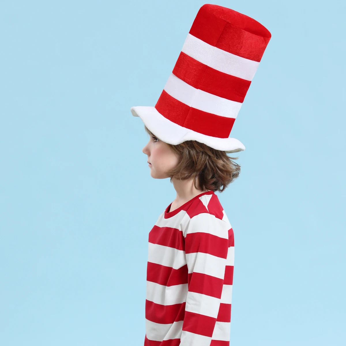 Chapeau de Costume pour tout-petits, haut rayé rouge et blanc, casquette de noël pour enfants, accessoires de spectacle Cosplay pour fête d'anniversaire de 4 à 8 ans