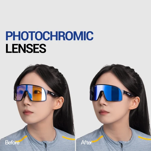 Imagen 2 del producto Kapvoe gafas de protección fotocromáticas hombres mujeres montar gafas a prueba de viento gafas para deportes al aire libre MTB bicicleta de carretera gafas de sol venta