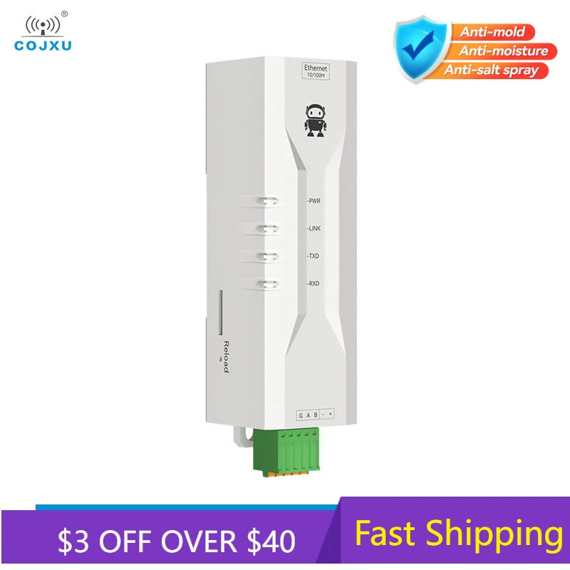 RS485 to Ethernet Serial Server COJXU NE2 Series MQTT IOT Communication DC 8-28V ModBus Gateway TCP/IP to RTU