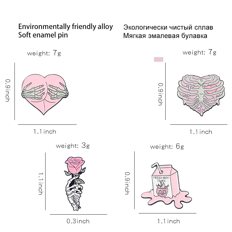 Заколки на заказ, значок ведьмы, медведя, языка, призрака, вызова, броши, значки на лацкан, Готическая бижутерия на Хэллоуин, подарок для друзей, Розовая эмаль в стиле панк