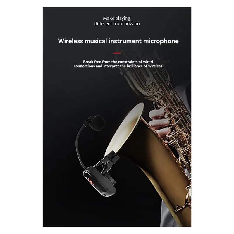 B48B-Wireless Mic Receiver Set With Automatic FM And Intelligent Noise Reduction For Saxophone For Stage Performance