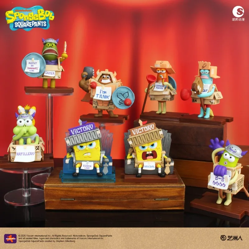 Anime Figure SpongeBob SquarePants Blind Box Toys Brave Stage 2 Series Model Doll Collection Ornament Gifts