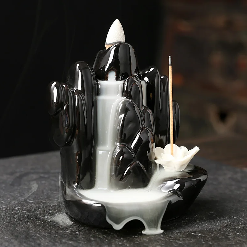 Montenégo Lotus back incense stove back craft incense frock cascade cast iron oven Yoga home decorations candles Aromathapy stove incense seat psychotherapy incense table leg suitable for delivery