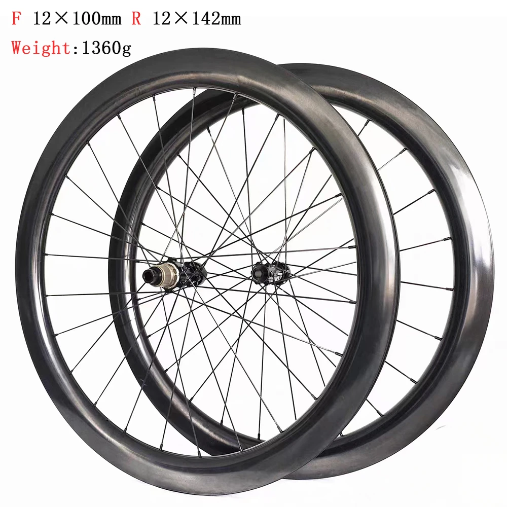 1360g All Road Gravel Carbon Bike Wheels 700C Tubeless Clincher Disc D411SB D412SB 24 Hole Paintless Cyclocross Bicycle Wheelset