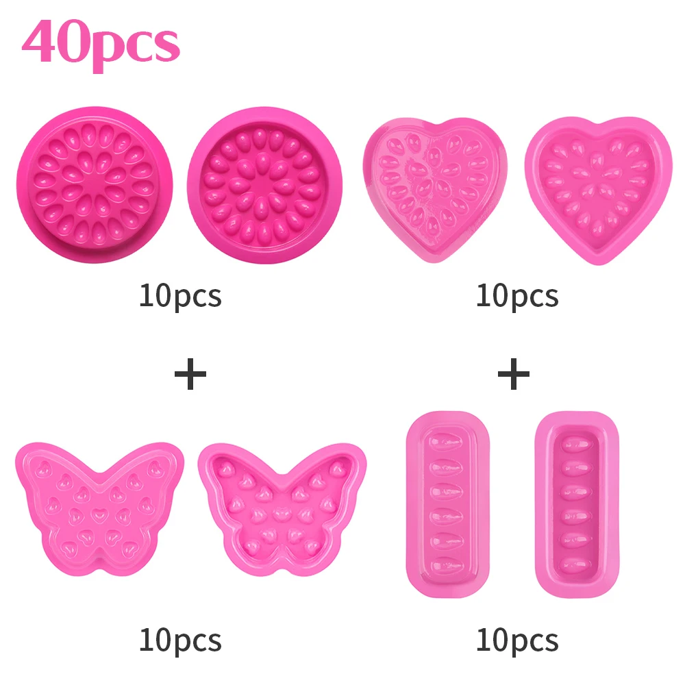 40/80 stücke Wimpern Kleber Halter Tablett Wimpern Verlängerung Lash Lifting Liefert Zubehör Make-Up-Tool Einweg Kleber Halter Tablett – Detail 12