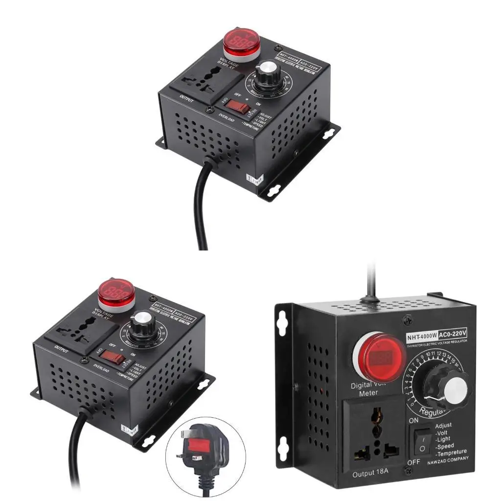 652F Portable Regulator Variable Controller 4000W 0-220V Output 220V Input Single Phase UK/US/European Standard