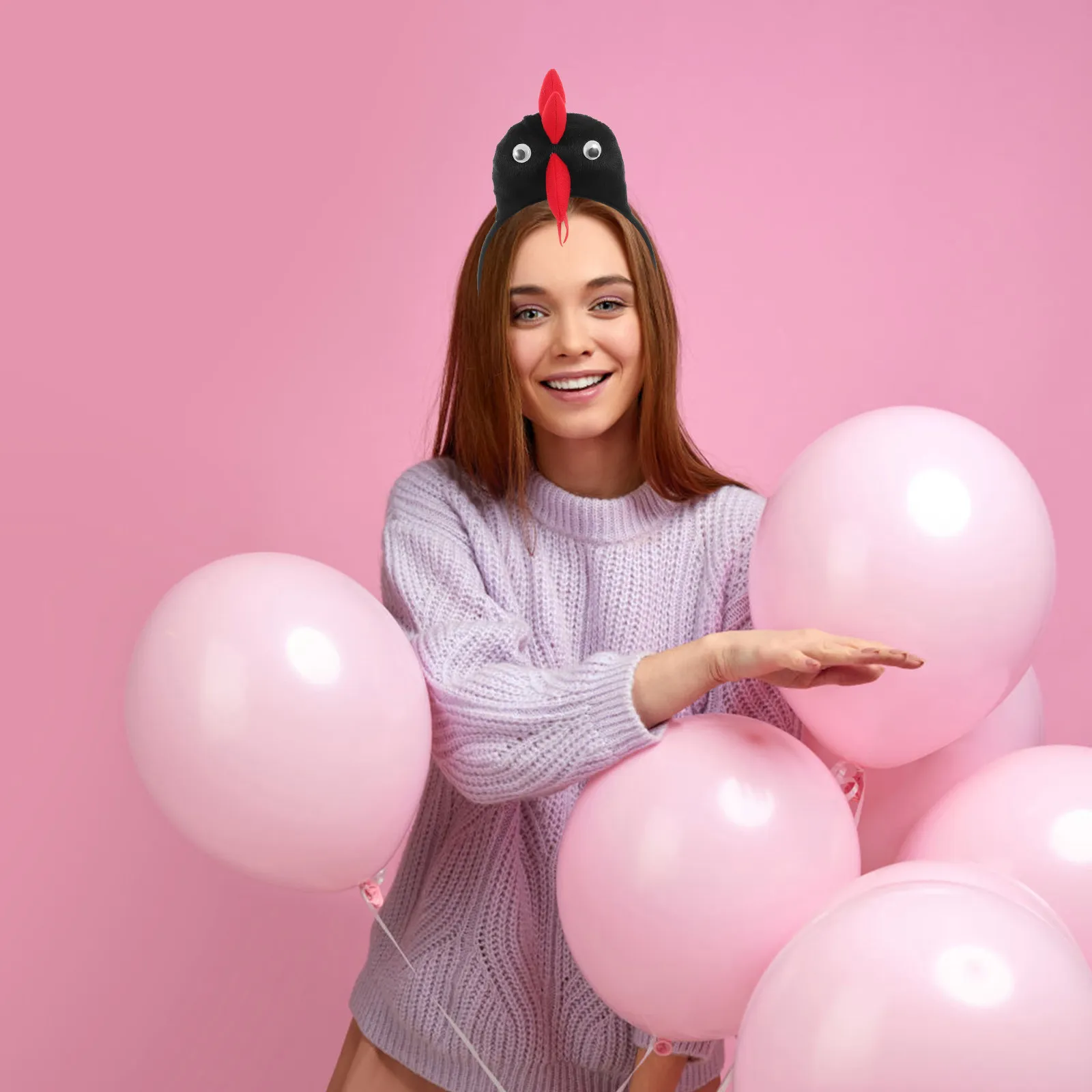 

Rooster Headband Animal Hairband Jungle Party Essential Costume Accessory Photo Prop Cosplay Stage Performance Fabric