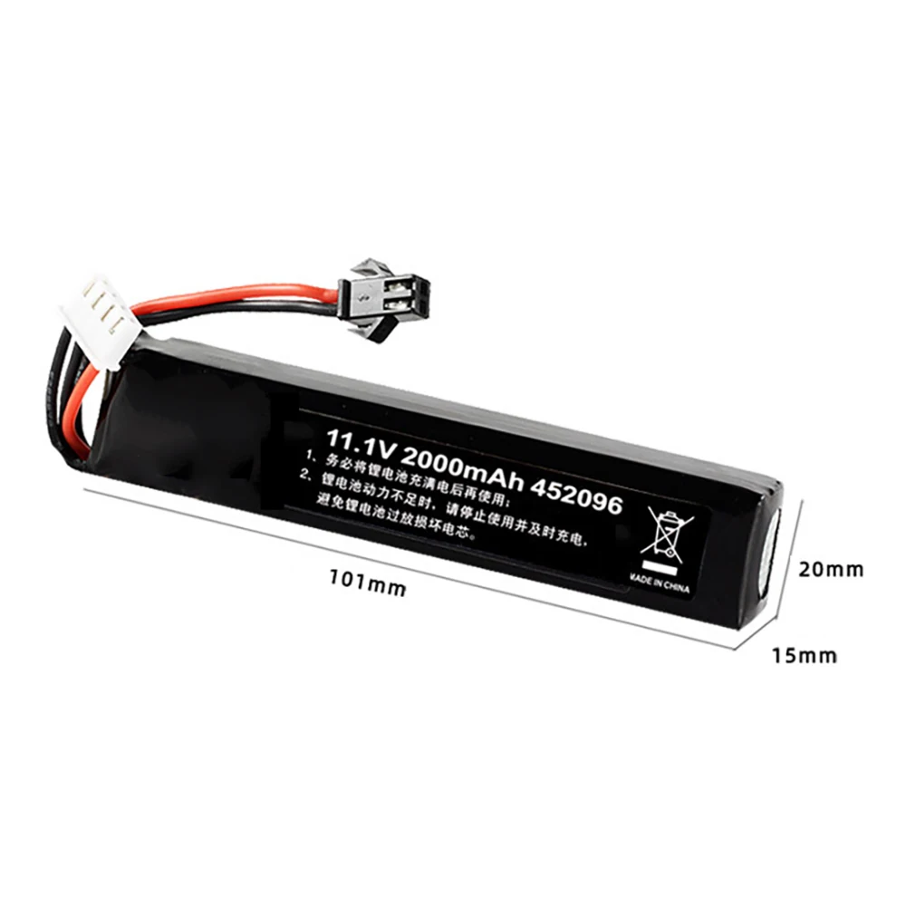 Bateria Lipo 3S 11,1 V do pistoletu na wodę Airsoft 2000 mAh 30C452096 bateria do Airsoft BB Air Pistol Zabawki elektryczne Pistolety Części xt60