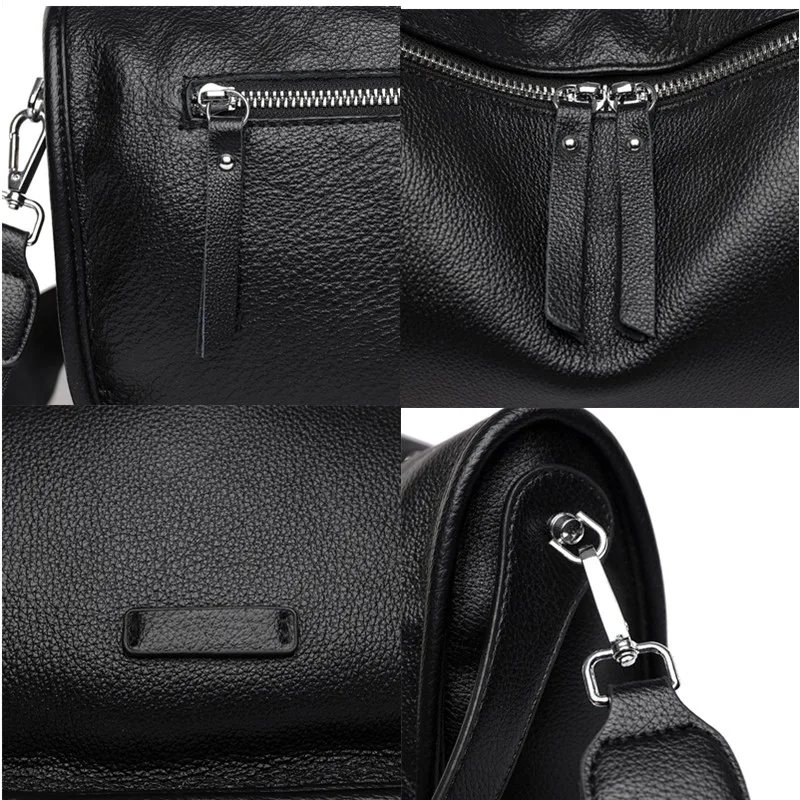 Luxury Soft Genuine Leather Handbag Fashion Women Shoulder Messenger Bag Solid Color Cowhide Sac Fashion Female Crossbody Tote