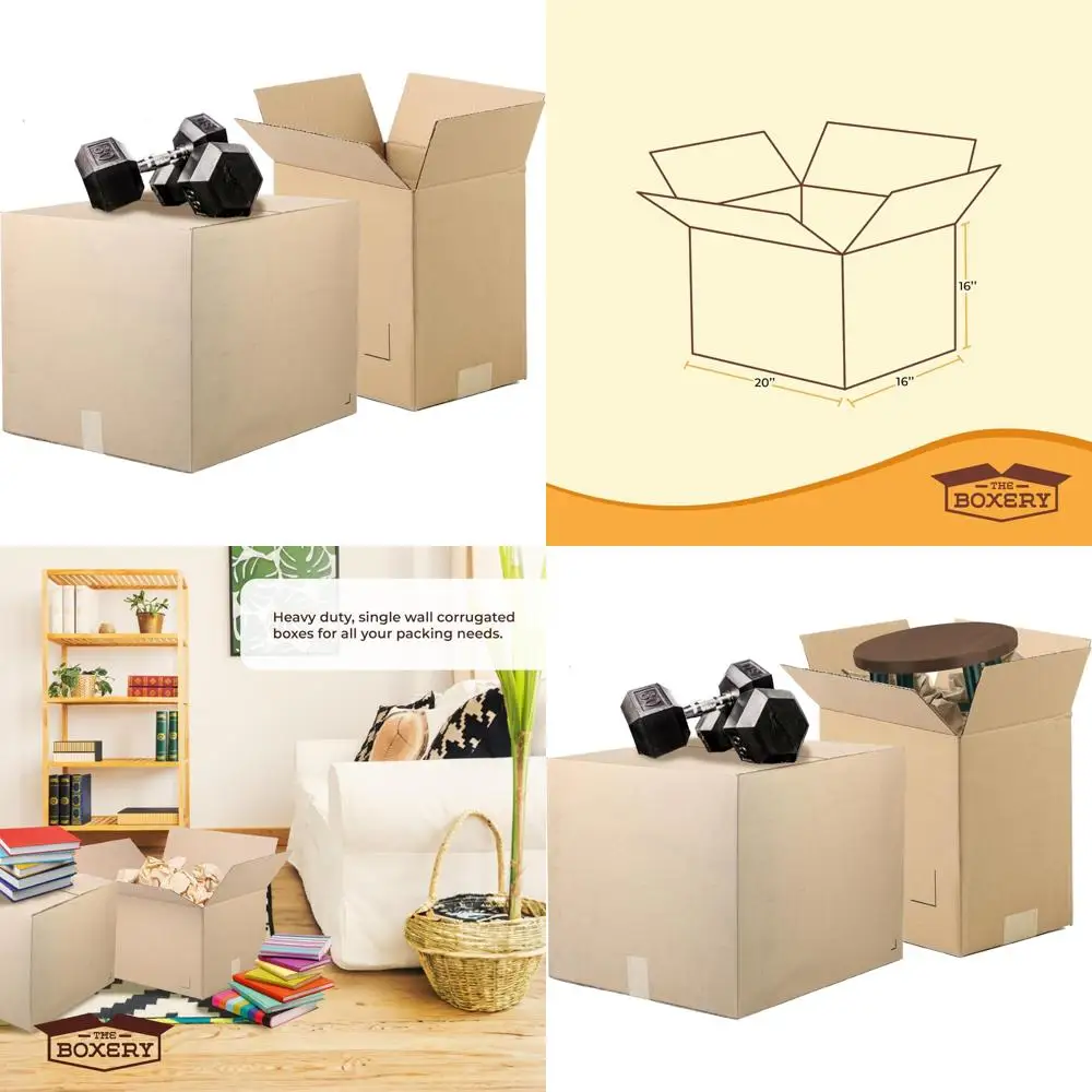 صناديق شحن من الورق المقوى المموج ECT44 شديدة التحمل مقاس 20 × 16 × 16 بوصة، 25 عبوة للبريد والتعبئة