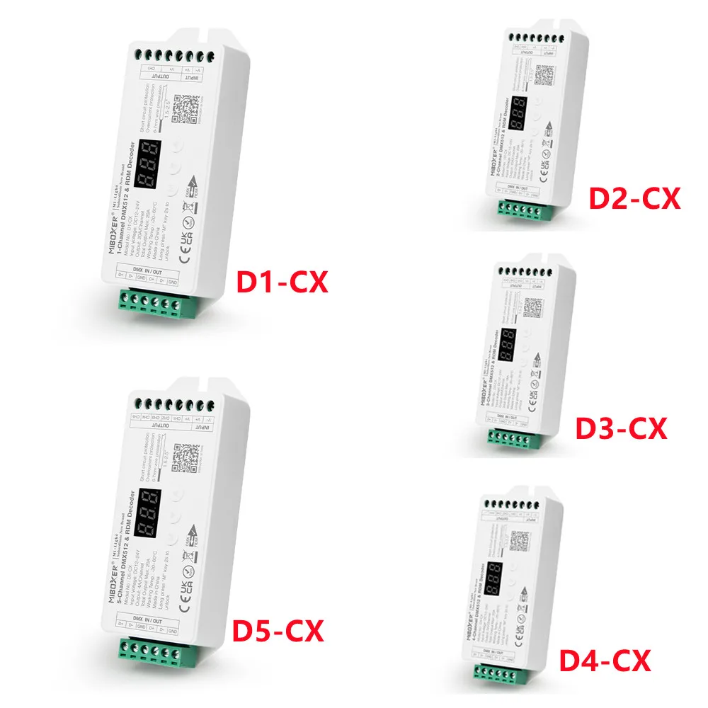 

DC12-24V DMX512 RDM Decoder 1/2/3/4/5 Channel Constant Voltage PWM frequency for Single Color/RGB/RGBW/RGB+CCT LED strip light