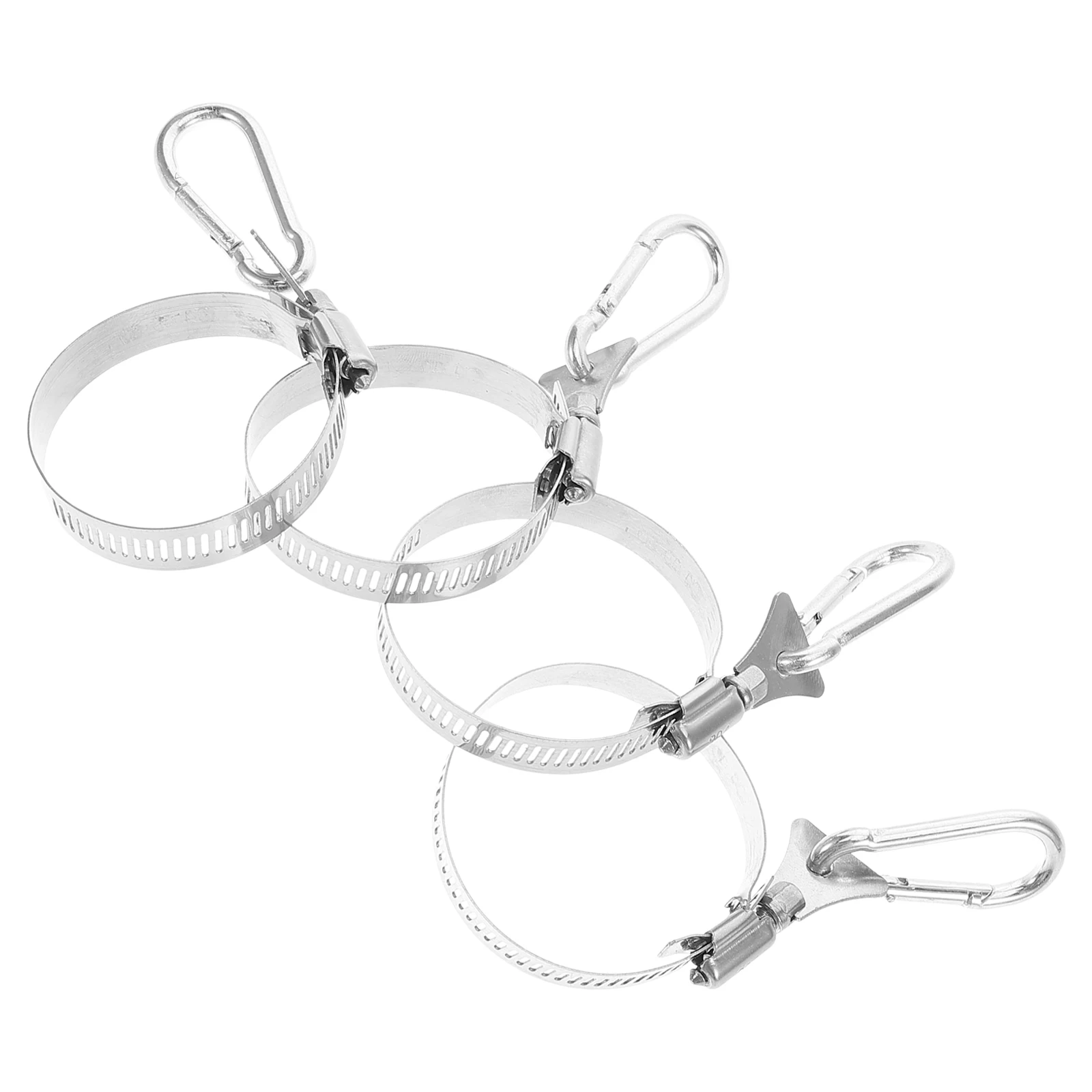

4pcs Flag Installation Buckle Durable Clip Bracket Carabiner Clamp Holder for Truck Silver 0.75-1.2 Inches Rings Garden Parade