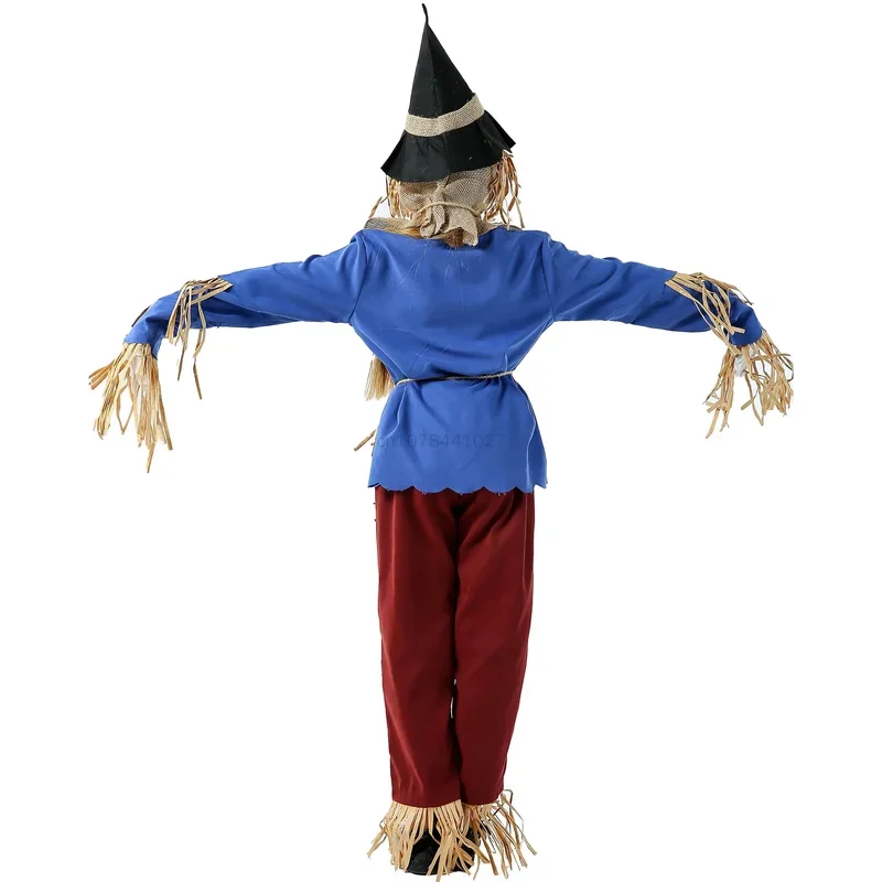 2024 Scarecrow Costume Child Blue Top Pants Set Halloween Adult Cosplay Costumes Women Disfraz Halloween Para Mujer@0Z*
