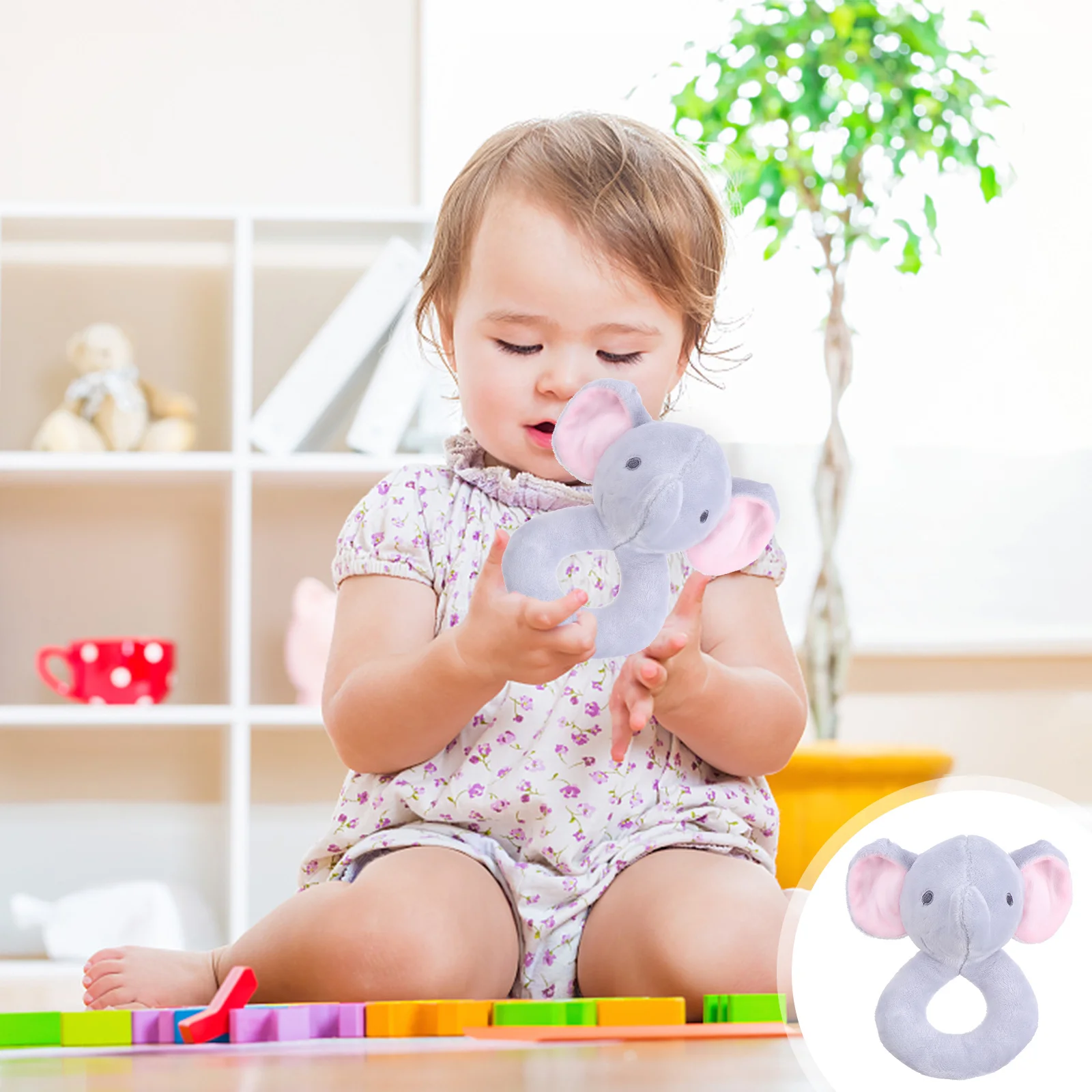 

Lovely Cartoon Elephant Handheld Educational Sound Stick for Infant Early Development Playroom Bedroom