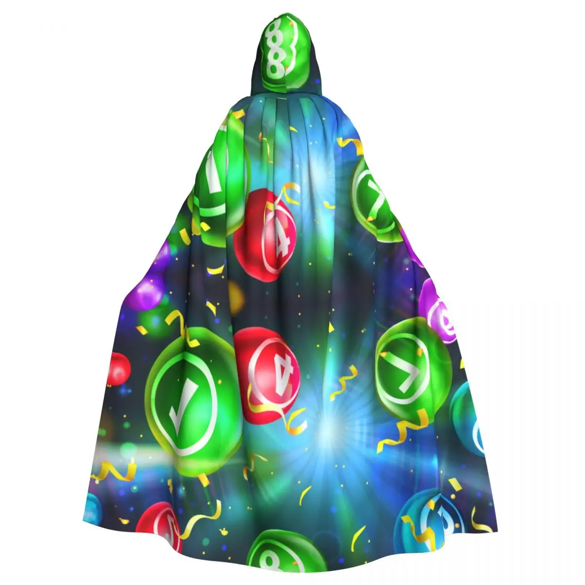 Bingo Cards Adult Cloak Cape Hooded Medieval Costume Witch Wicca Vampire Elf Purim Carnival Party