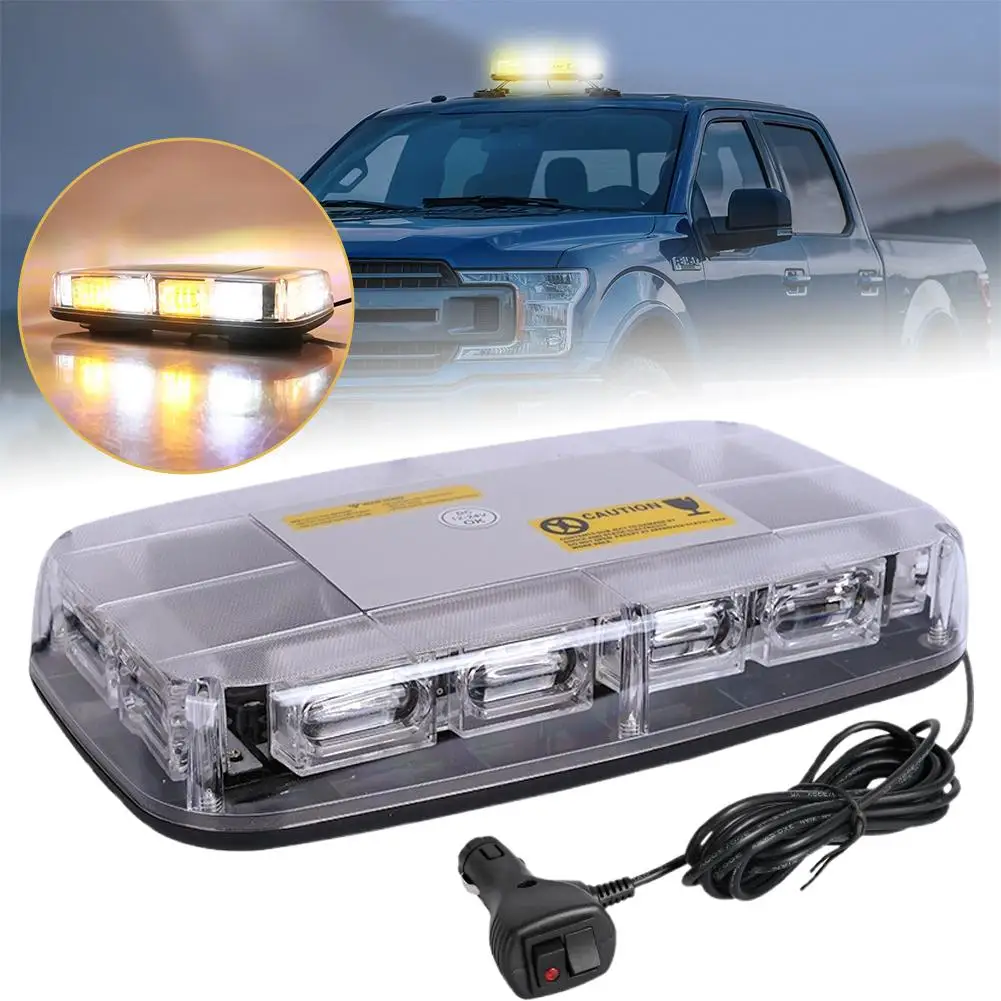 

Car Strobe Warning Light 12V 24V Roof Top Strobe Lights Flashing Lamp Light COB Safety Yellow LED Ceiling Warning T7K1